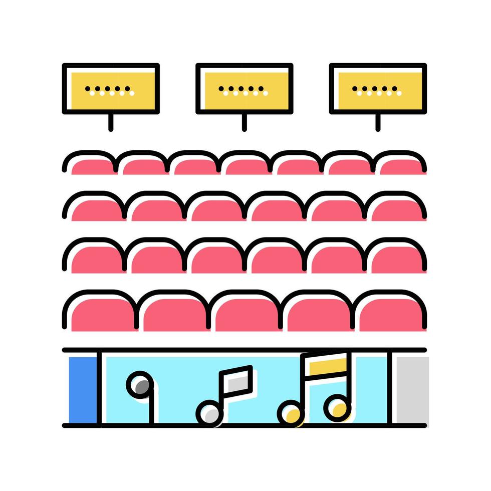 tribune voor publiek op concert kleur pictogram vectorillustratie vector