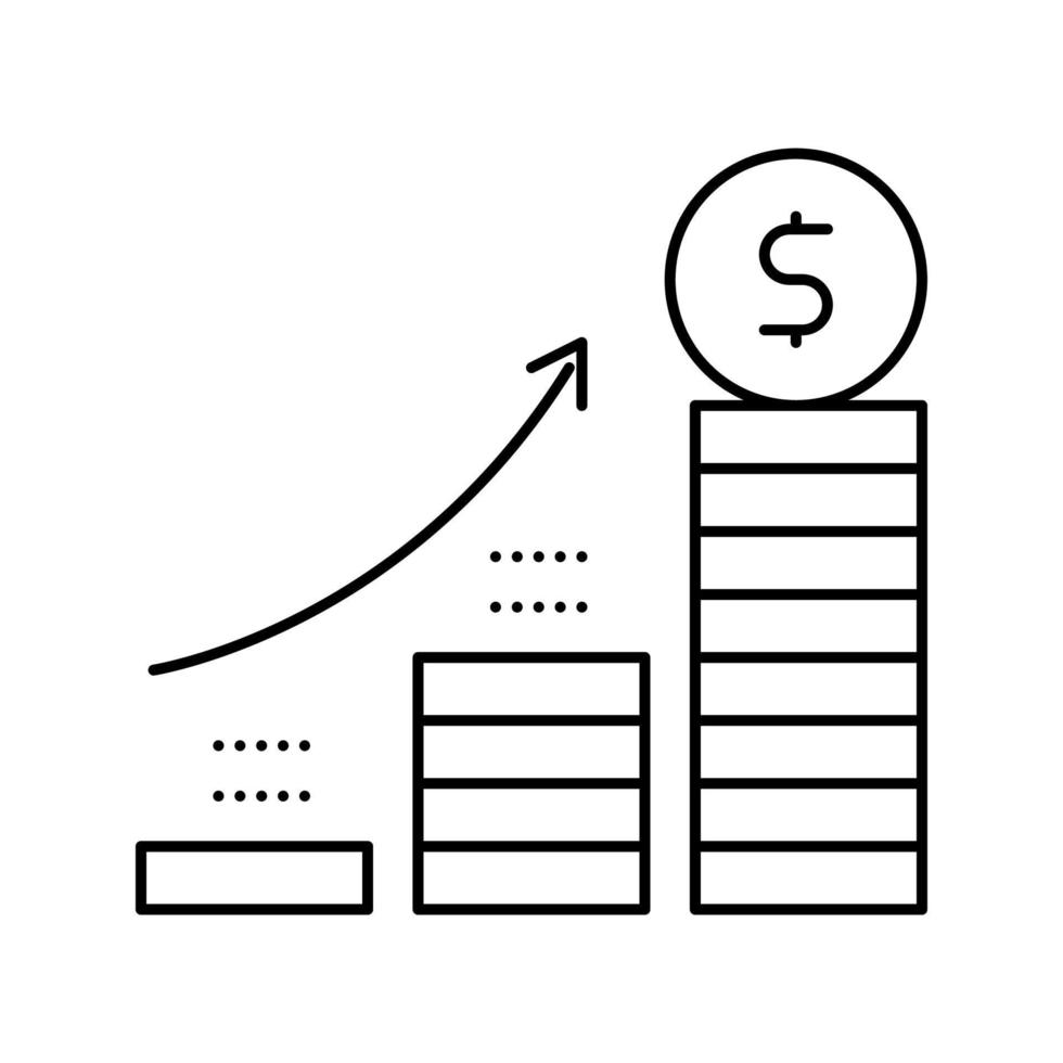 groei munt heap lijn pictogram vectorillustratie vector