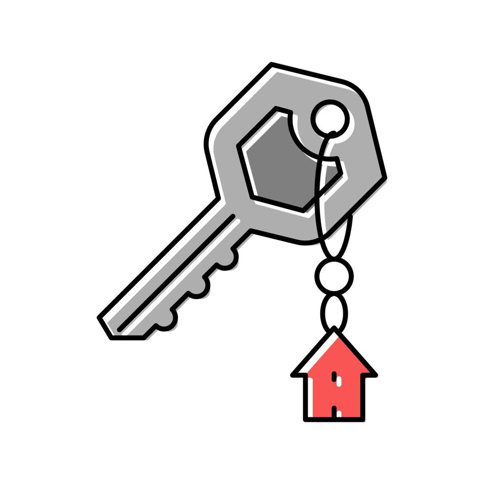 sleutel eigendom landgoed huis kleur icoon vector illustratie
