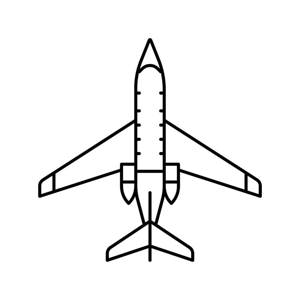 jet vliegtuig lijn pictogram vectorillustratie vector