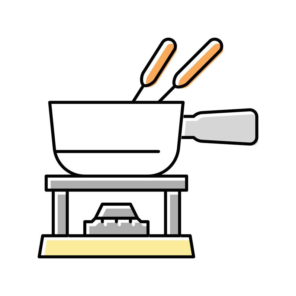 keramische fondue maker kleur pictogram vectorillustratie vector