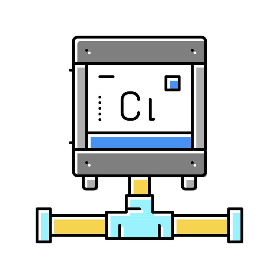 zwembad chloor generator kleur pictogram vectorillustratie vector