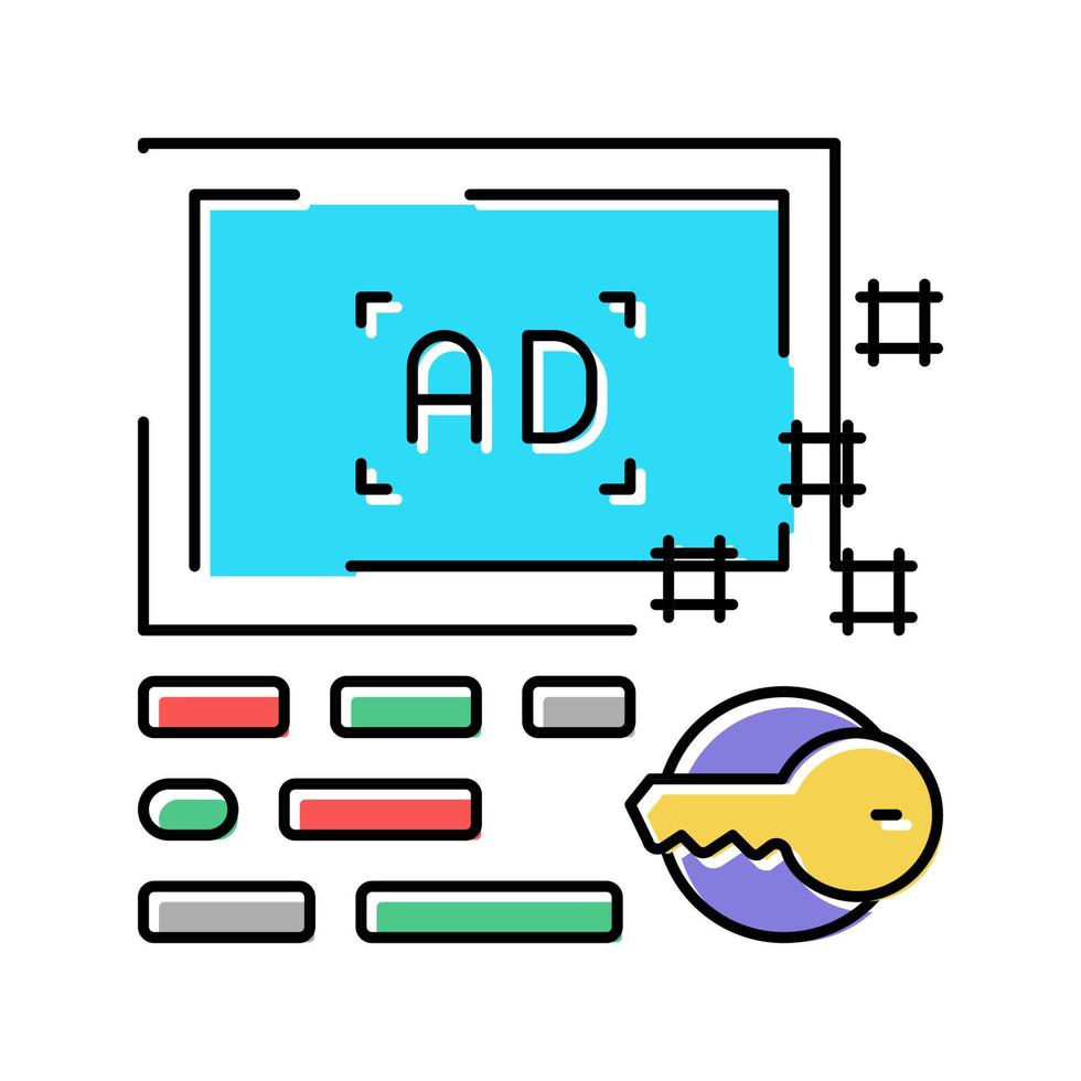 reclame sleutels kleur icoon vector illustratie