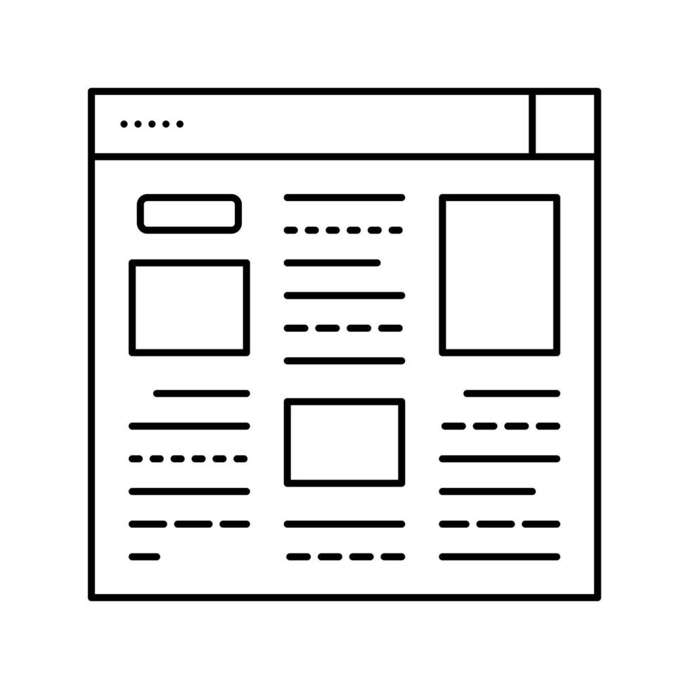 artikel web informatie lijn pictogram vectorillustratie vector