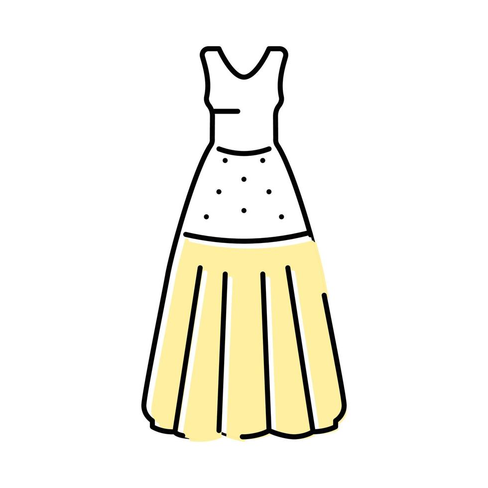 natuurlijk bruid jurk kleur icoon vector illustratie