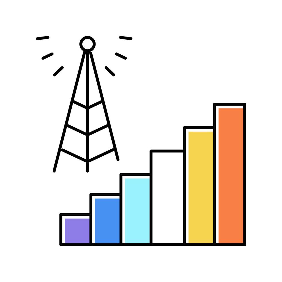 signaal verbinding kleur pictogram vectorillustratie vector