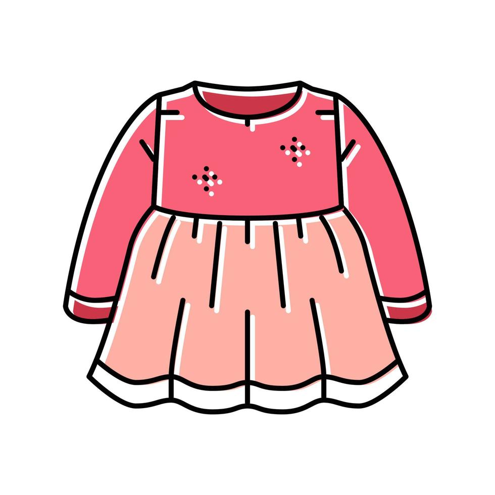 jurk meisje baby kleding kleur icoon vector illustratie