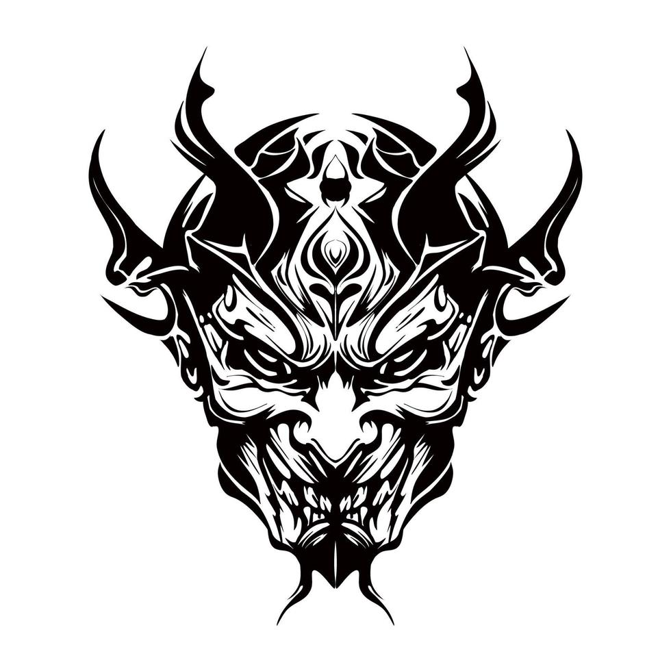 hannya masker schets tekening vector