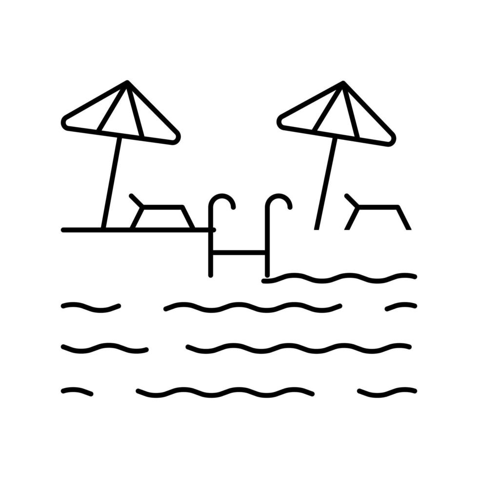 zwembad rustende lijn pictogram vectorillustratie vector