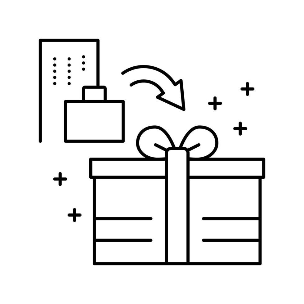 bonussen en geschenken voordelen lijn pictogram vectorillustratie vector