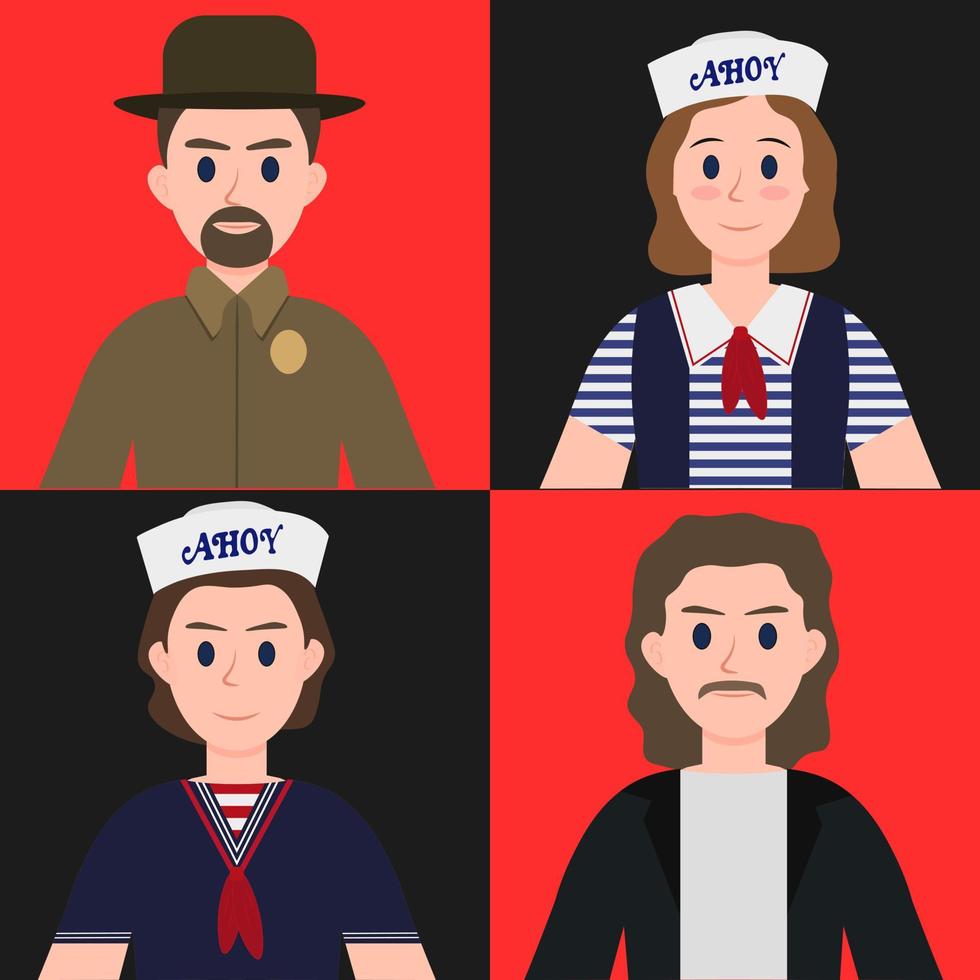 illustratie van een personen, tieners, meisjes, jongens. avatars. vector