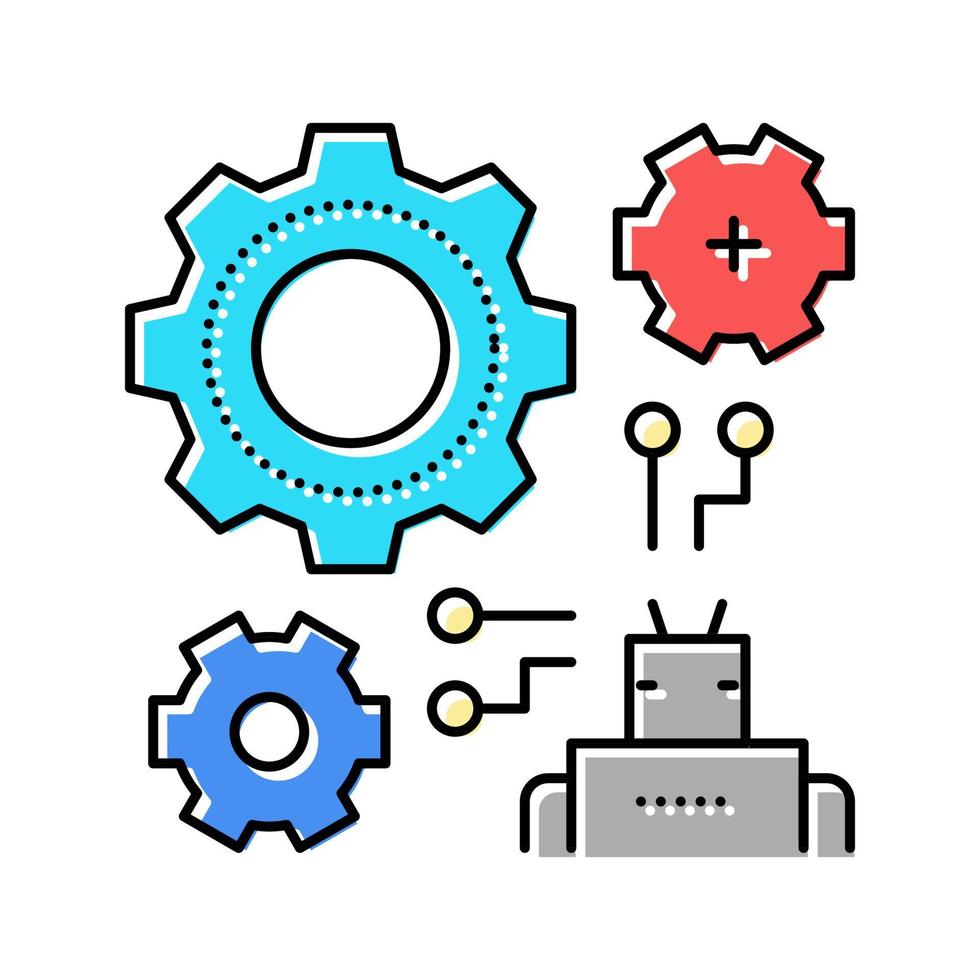 machine learning kleur pictogram vectorillustratie vector