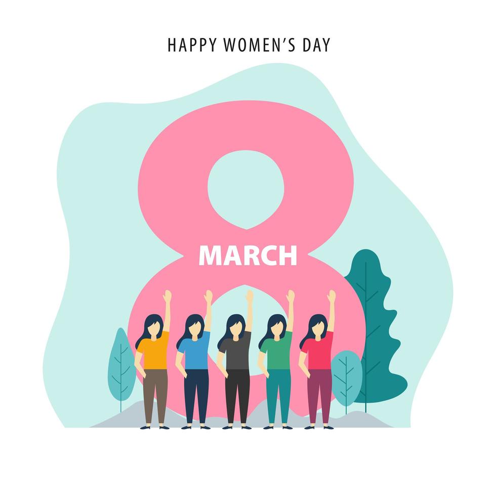 8 maart gelukkige internationale vrouwendag ontwerp achtergrond vector