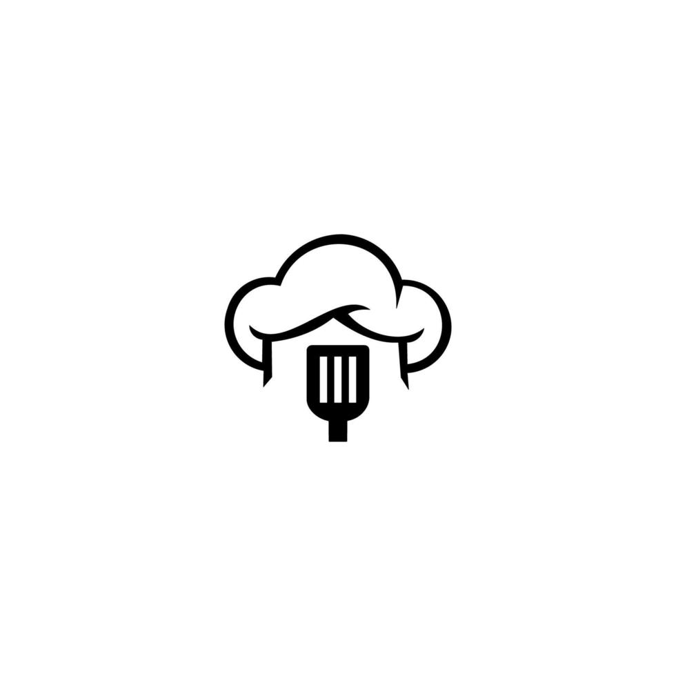restaurant logo sjabloon. chef-kok hoed symbool. geschikt voor bedrijfslogo, print, digitaal, pictogram, apps en ander marketingmateriaal; vector