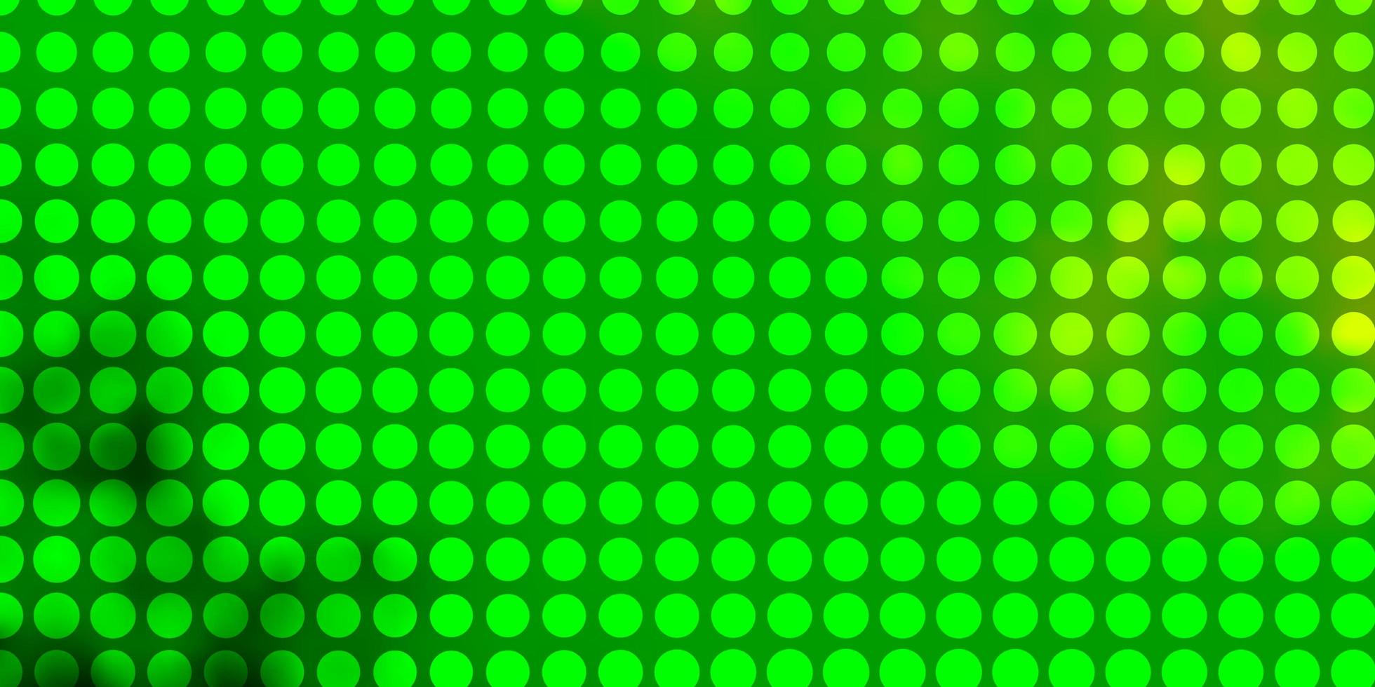 lichtgroene, gele vectortextuur met cirkels. vector