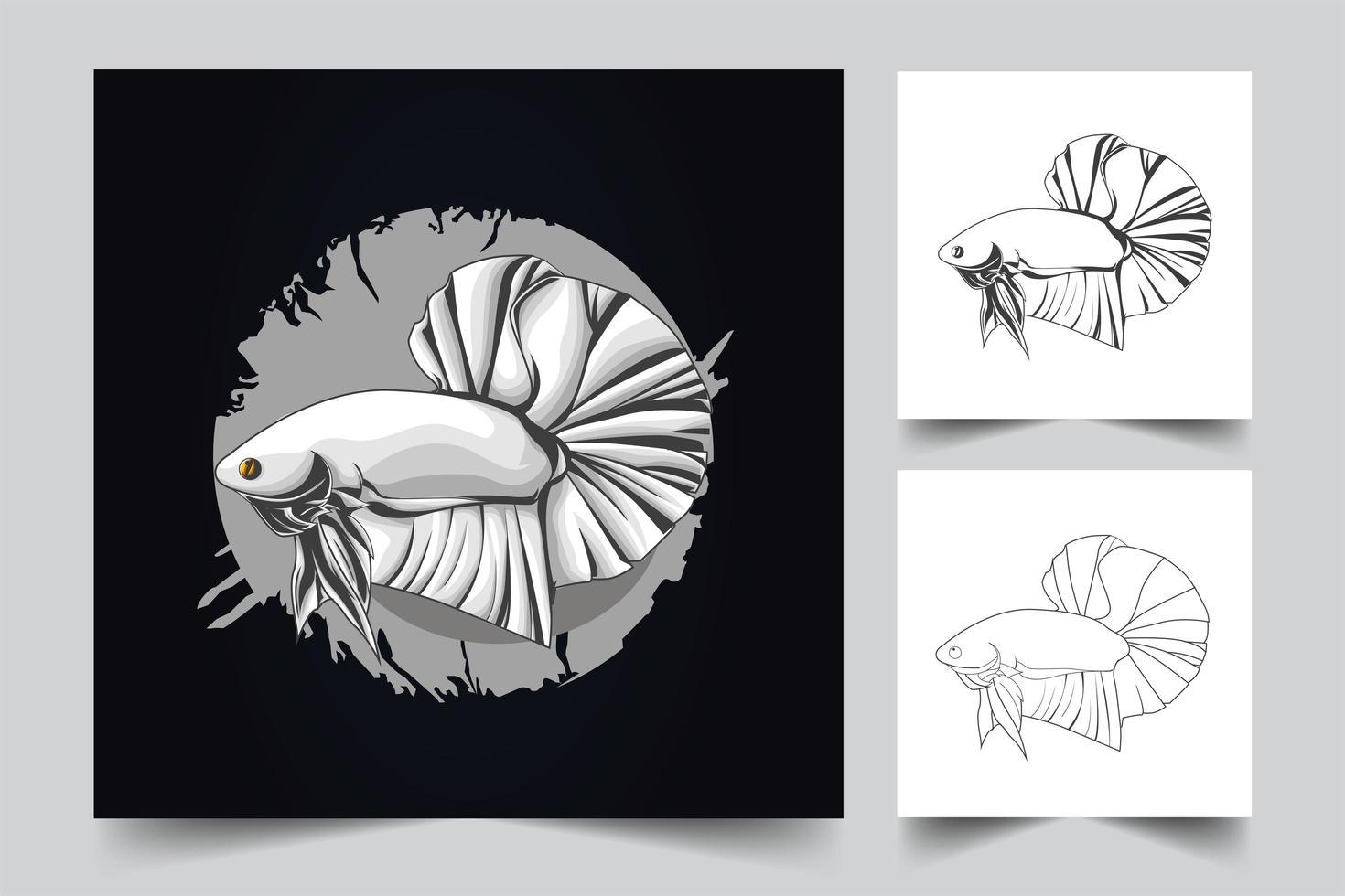 betta vis kunstwerk vector