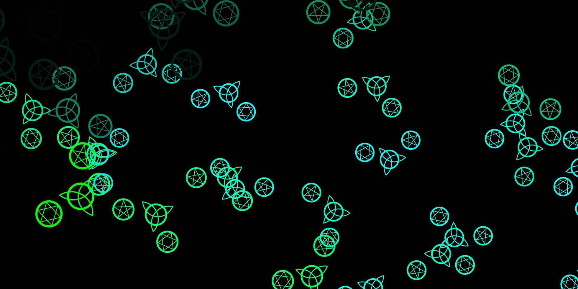 donkergroene vector achtergrond met occulte symbolen.