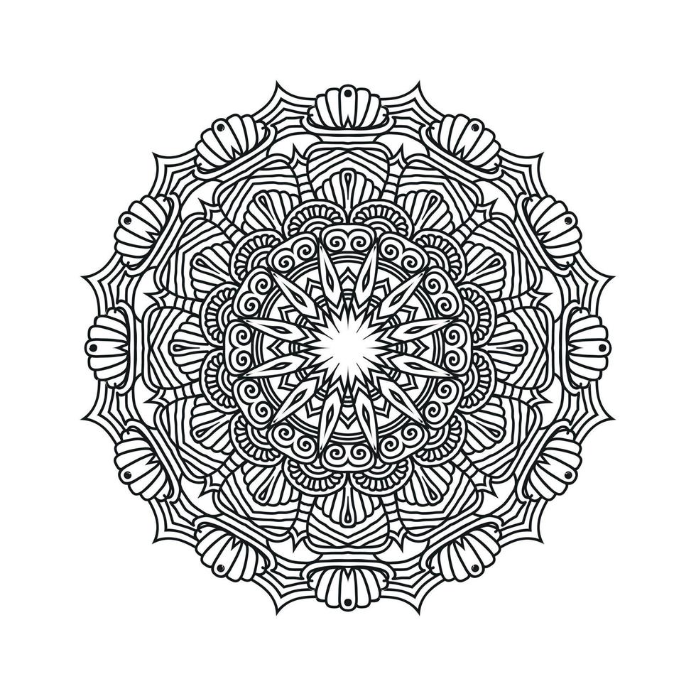 zwart en wit bloem mandala vector