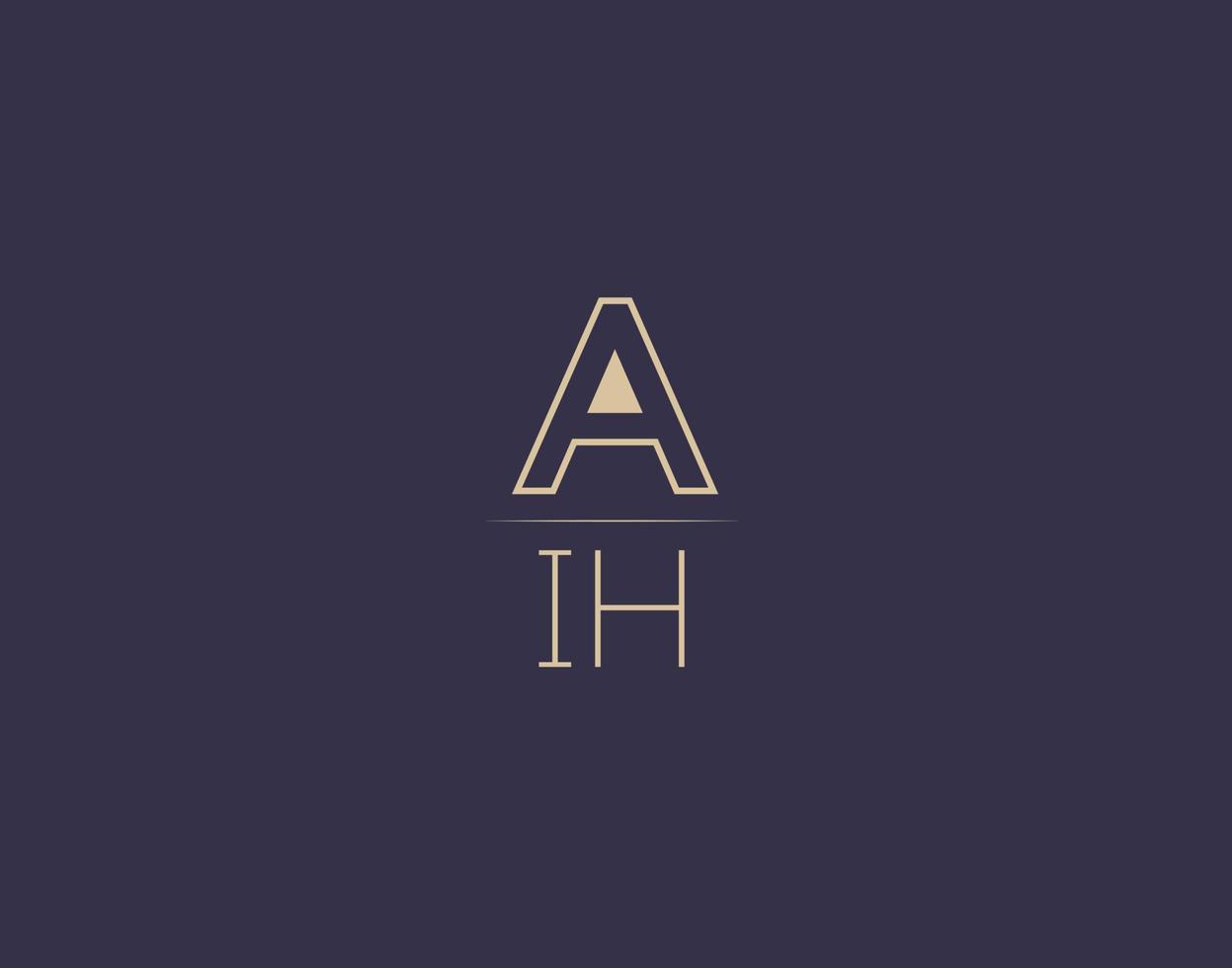 aih brief logo ontwerp modern minimalistische vector afbeeldingen