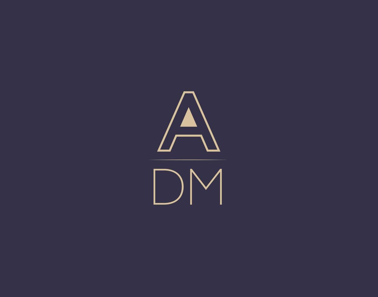 adm brief logo ontwerp modern minimalistische vector afbeeldingen