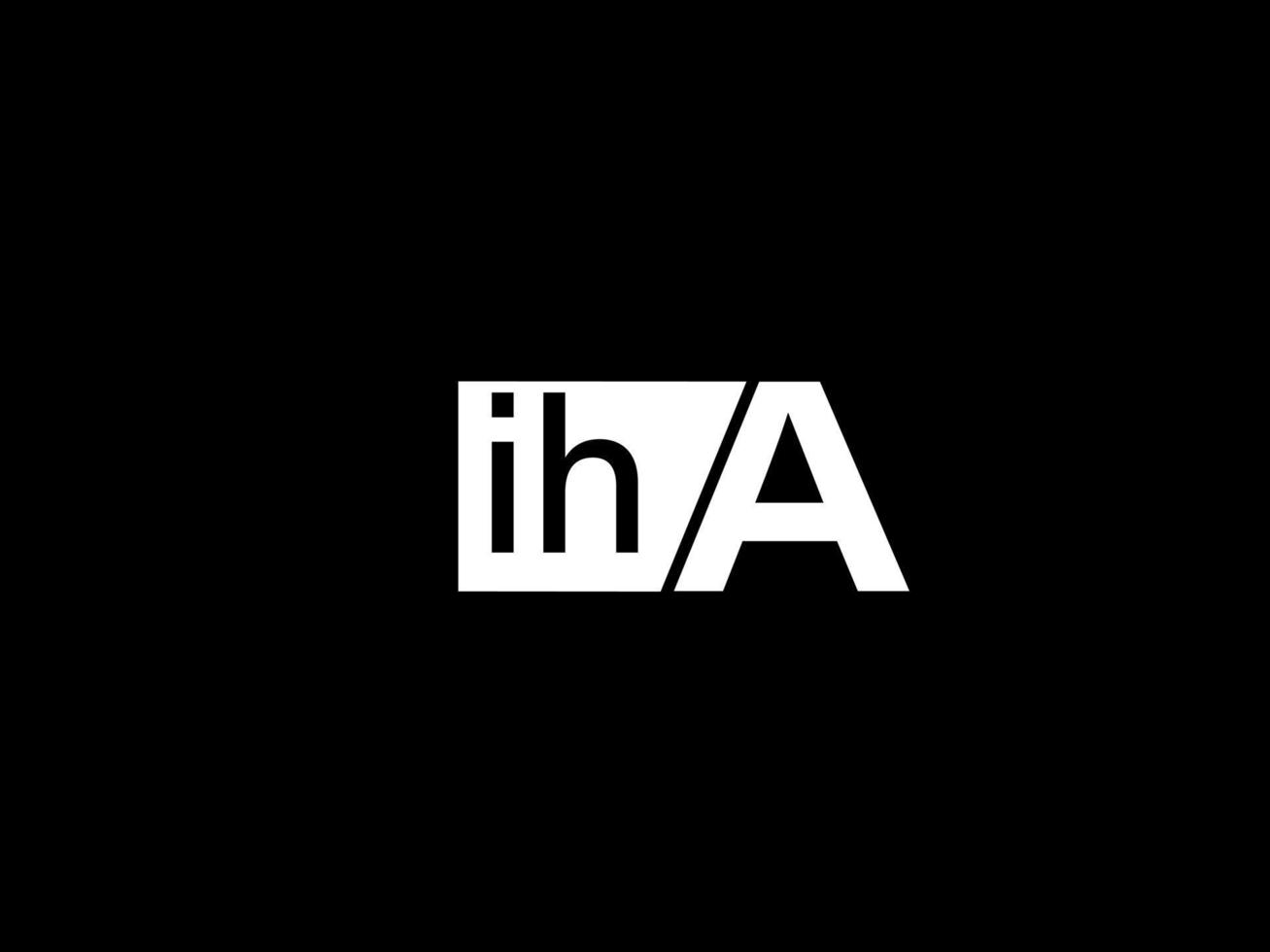 iha logo en grafiek ontwerp vector kunst, pictogrammen geïsoleerd Aan zwart achtergrond