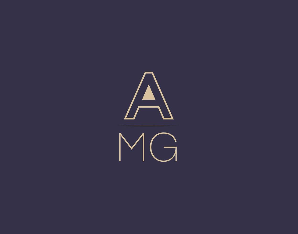 amg brief logo ontwerp modern minimalistische vector afbeeldingen