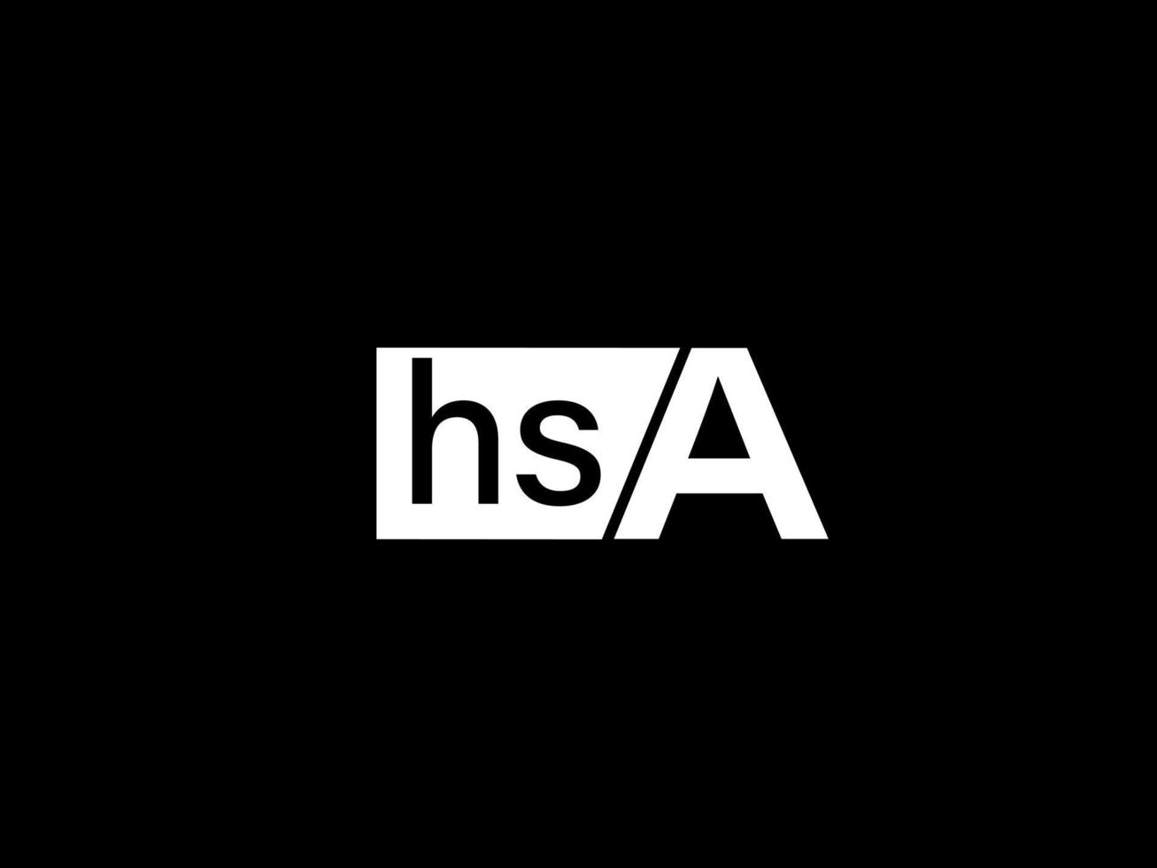 hsa logo en grafiek ontwerp vector kunst, pictogrammen geïsoleerd Aan zwart achtergrond