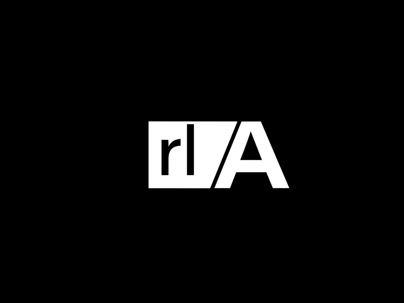 rla logo en grafiek ontwerp vector kunst, pictogrammen geïsoleerd Aan zwart achtergrond