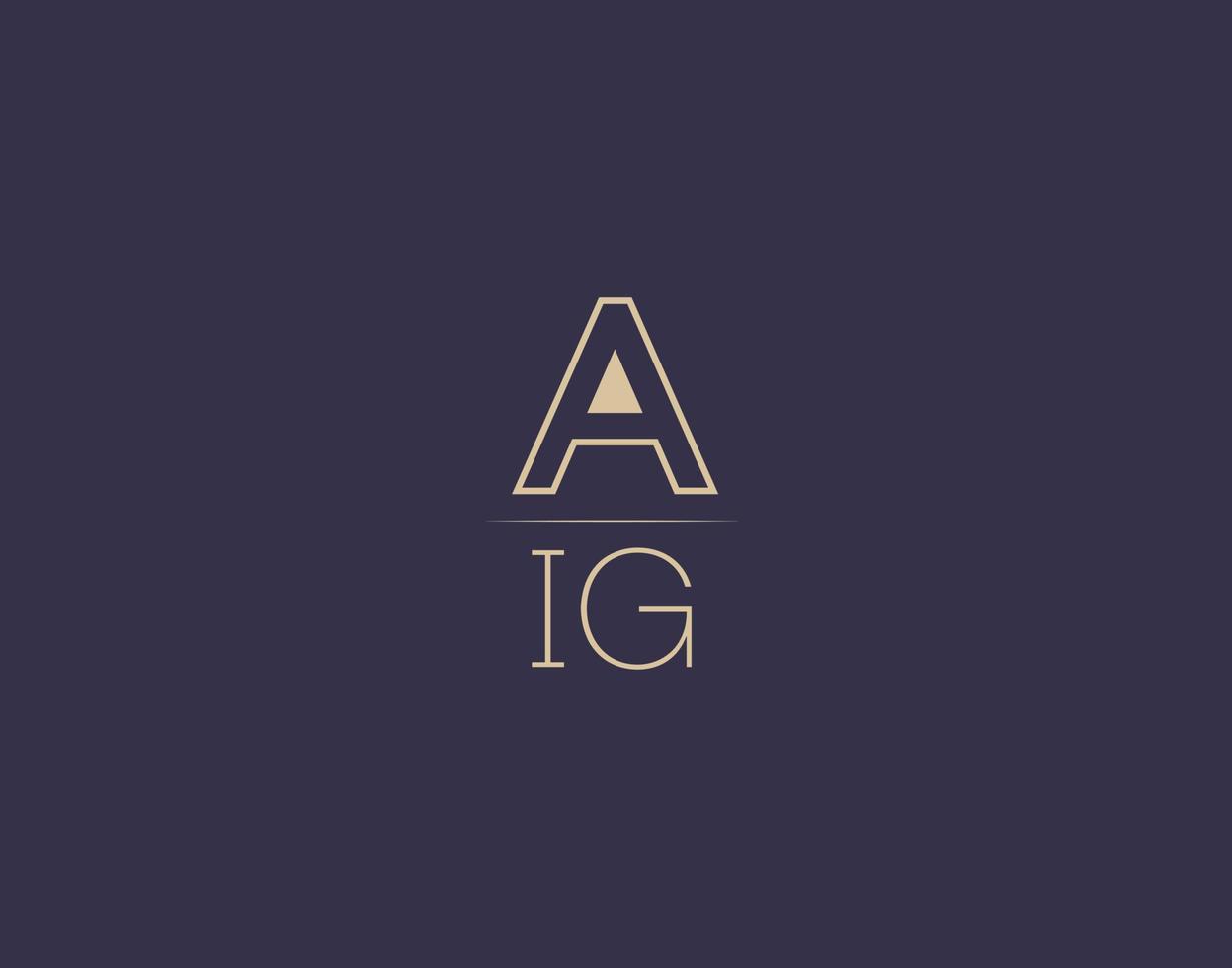 aig brief logo ontwerp modern minimalistische vector afbeeldingen