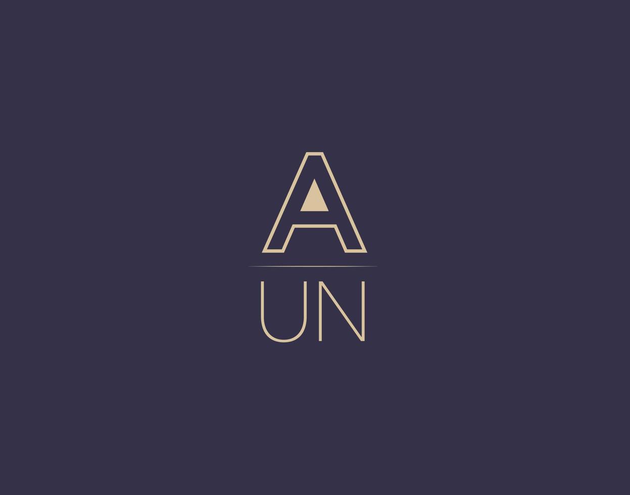 aun brief logo ontwerp modern minimalistische vector afbeeldingen