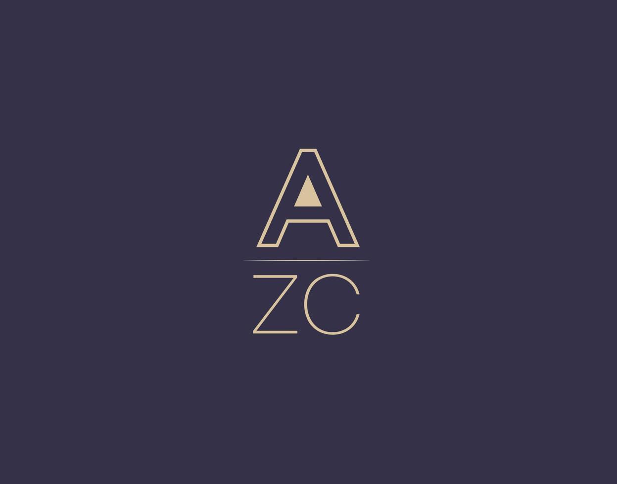 azc brief logo ontwerp modern minimalistische vector afbeeldingen