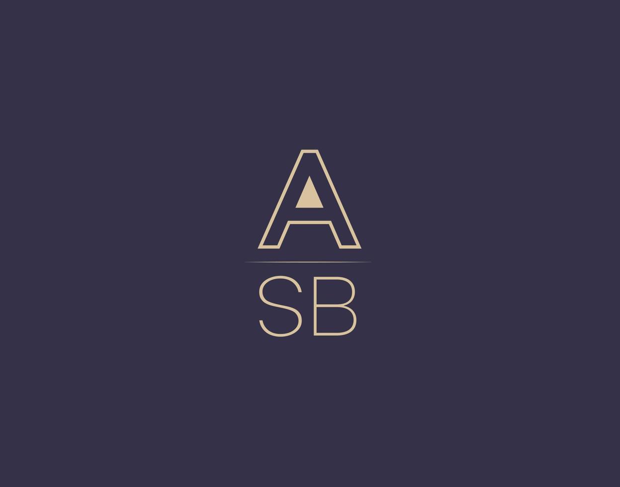 asb brief logo ontwerp modern minimalistische vector afbeeldingen