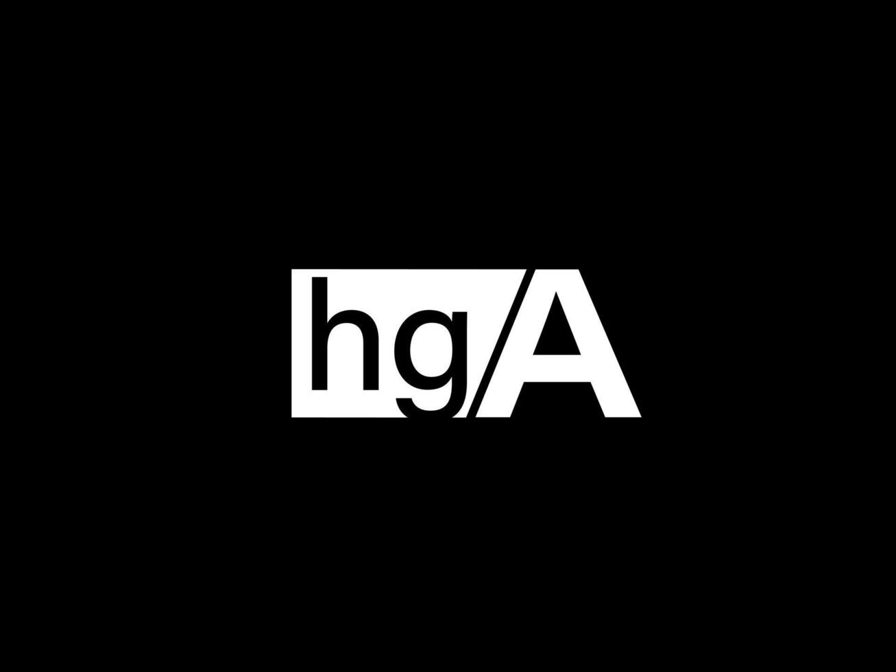 hga logo en grafiek ontwerp vector kunst, pictogrammen geïsoleerd Aan zwart achtergrond