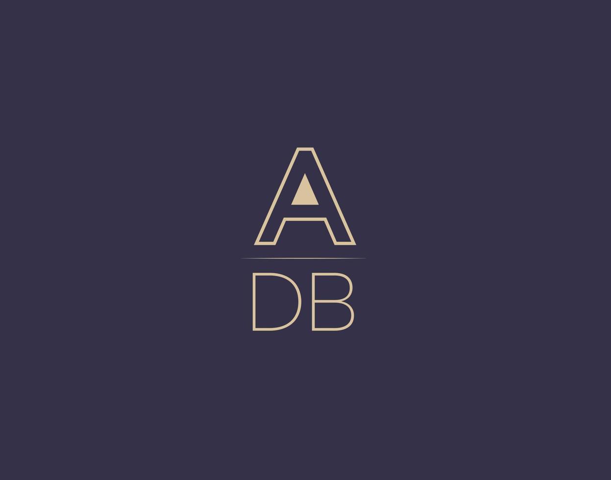 adb brief logo ontwerp modern minimalistische vector afbeeldingen