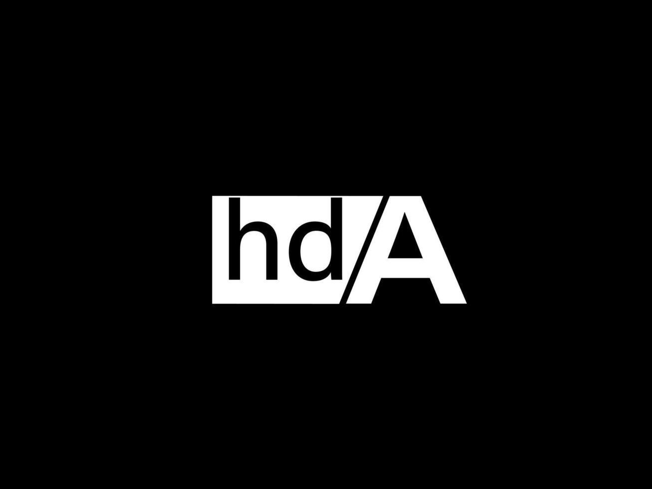 hda logo en grafiek ontwerp vector kunst, pictogrammen geïsoleerd Aan zwart achtergrond