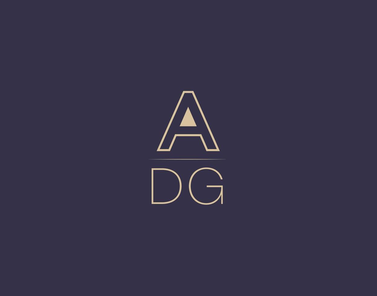 adg brief logo ontwerp modern minimalistische vector afbeeldingen