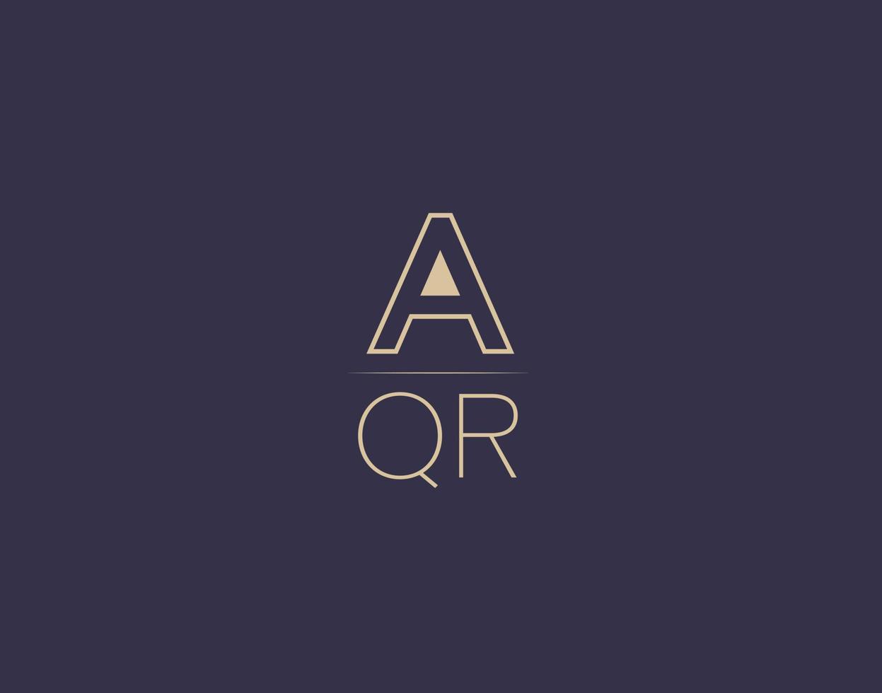 aqr brief logo ontwerp modern minimalistische vector afbeeldingen