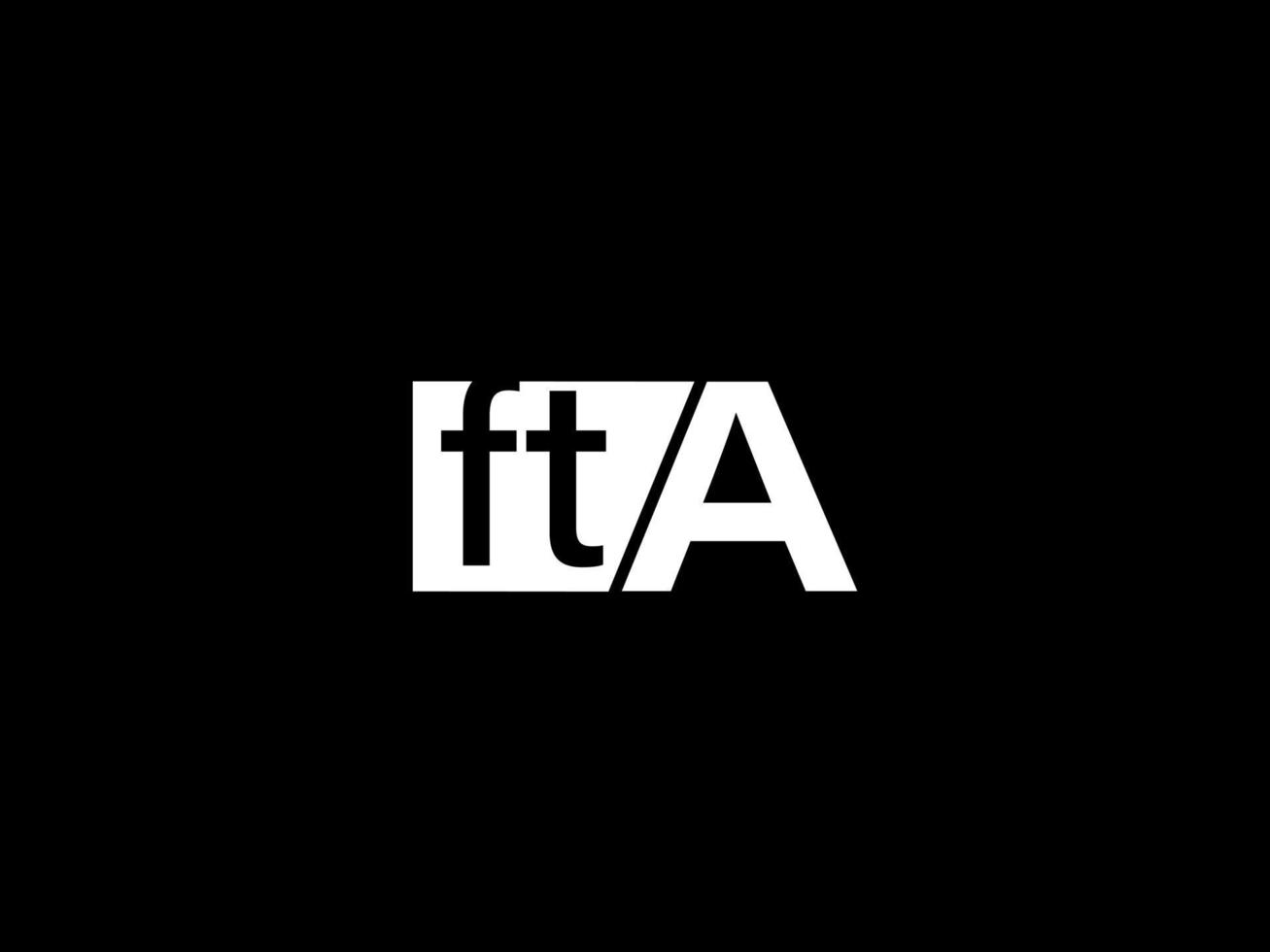fta logo en grafiek ontwerp vector kunst, pictogrammen geïsoleerd Aan zwart achtergrond