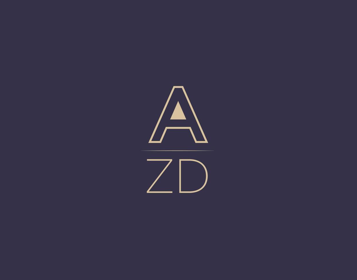 azd brief logo ontwerp modern minimalistische vector afbeeldingen