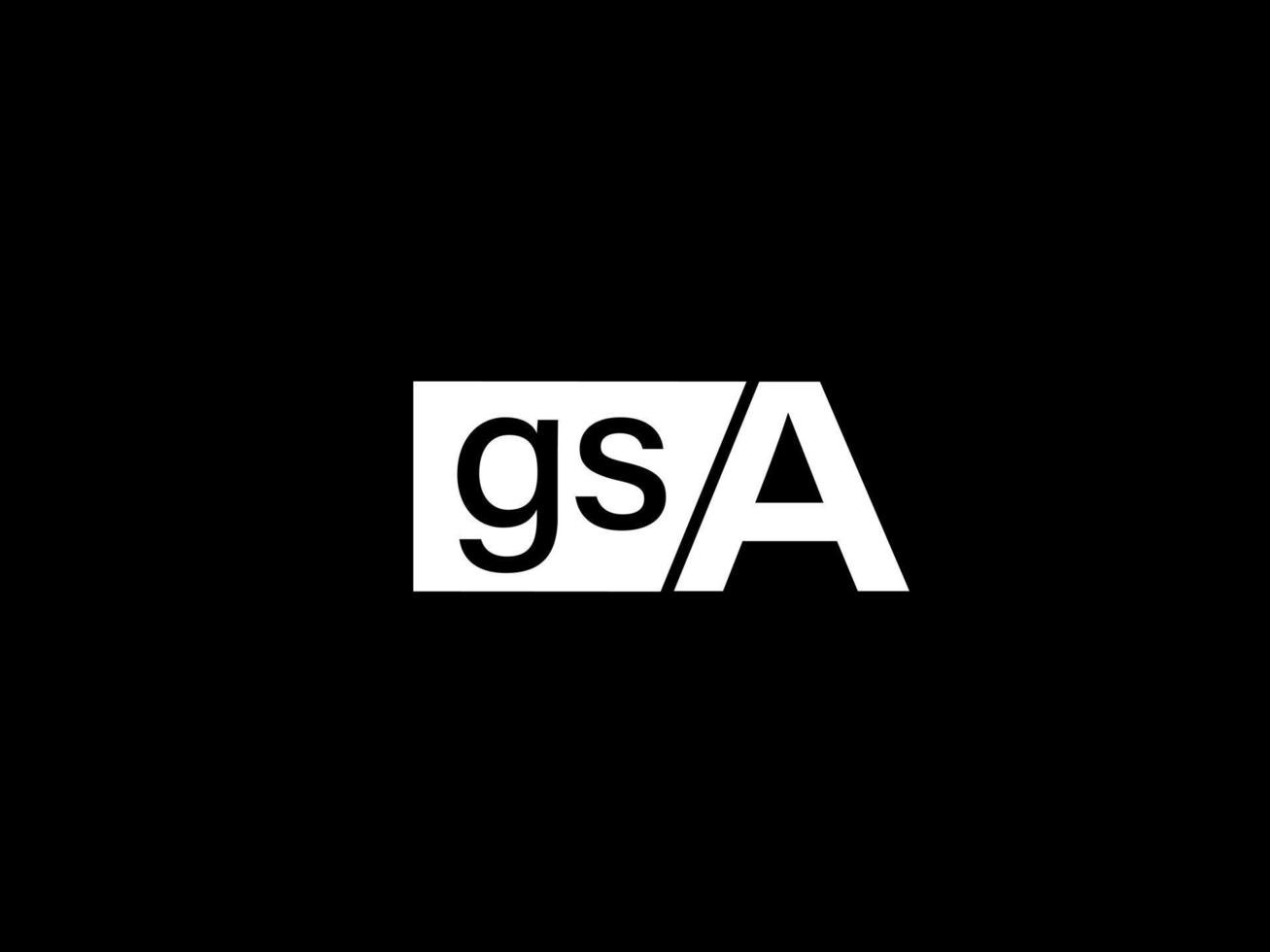 gsa logo en grafiek ontwerp vector kunst, pictogrammen geïsoleerd Aan zwart achtergrond