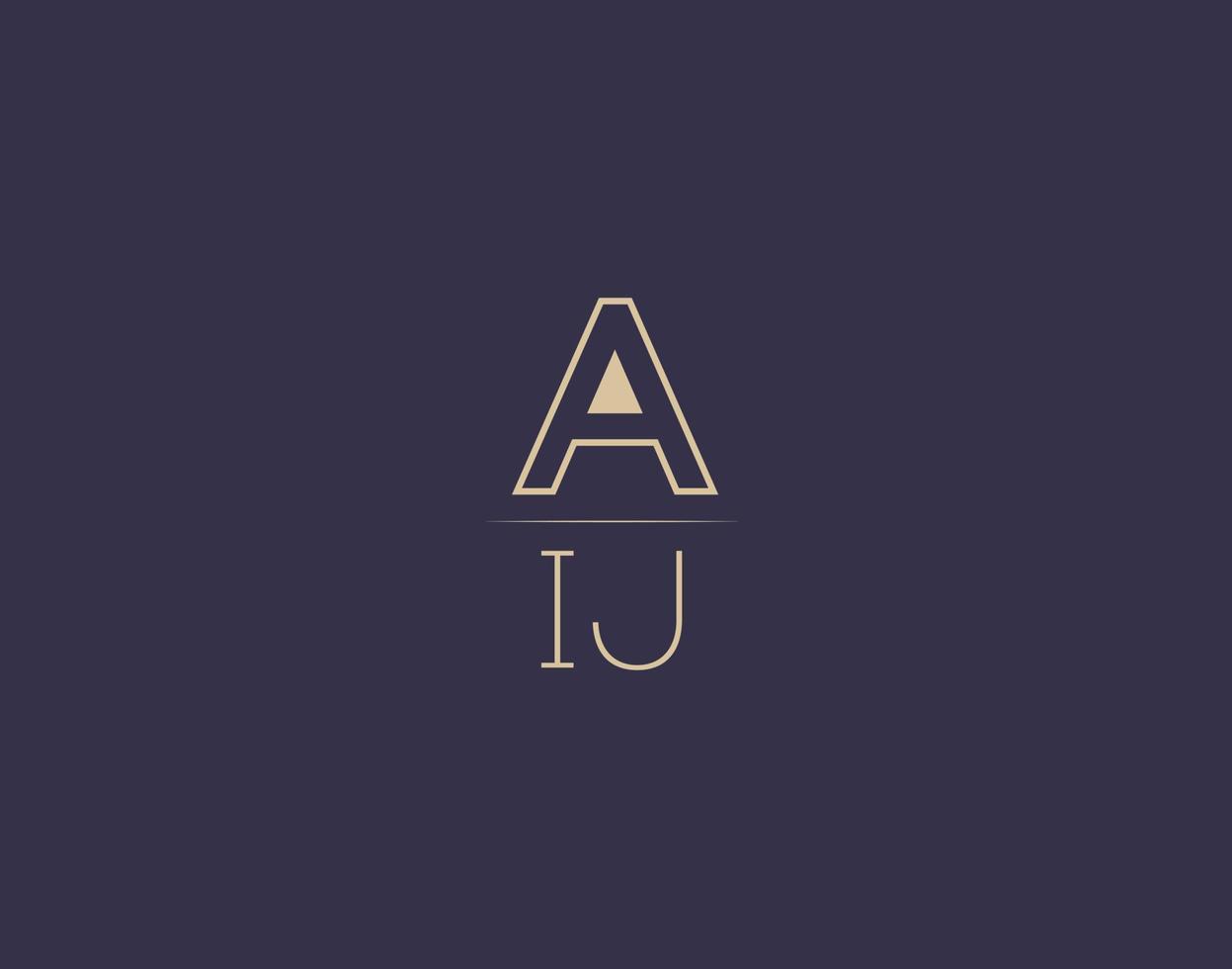 aij brief logo ontwerp modern minimalistische vector afbeeldingen