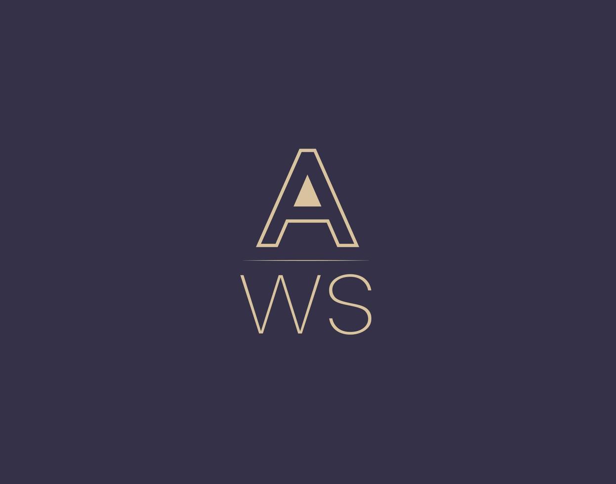 aws brief logo ontwerp modern minimalistische vector afbeeldingen