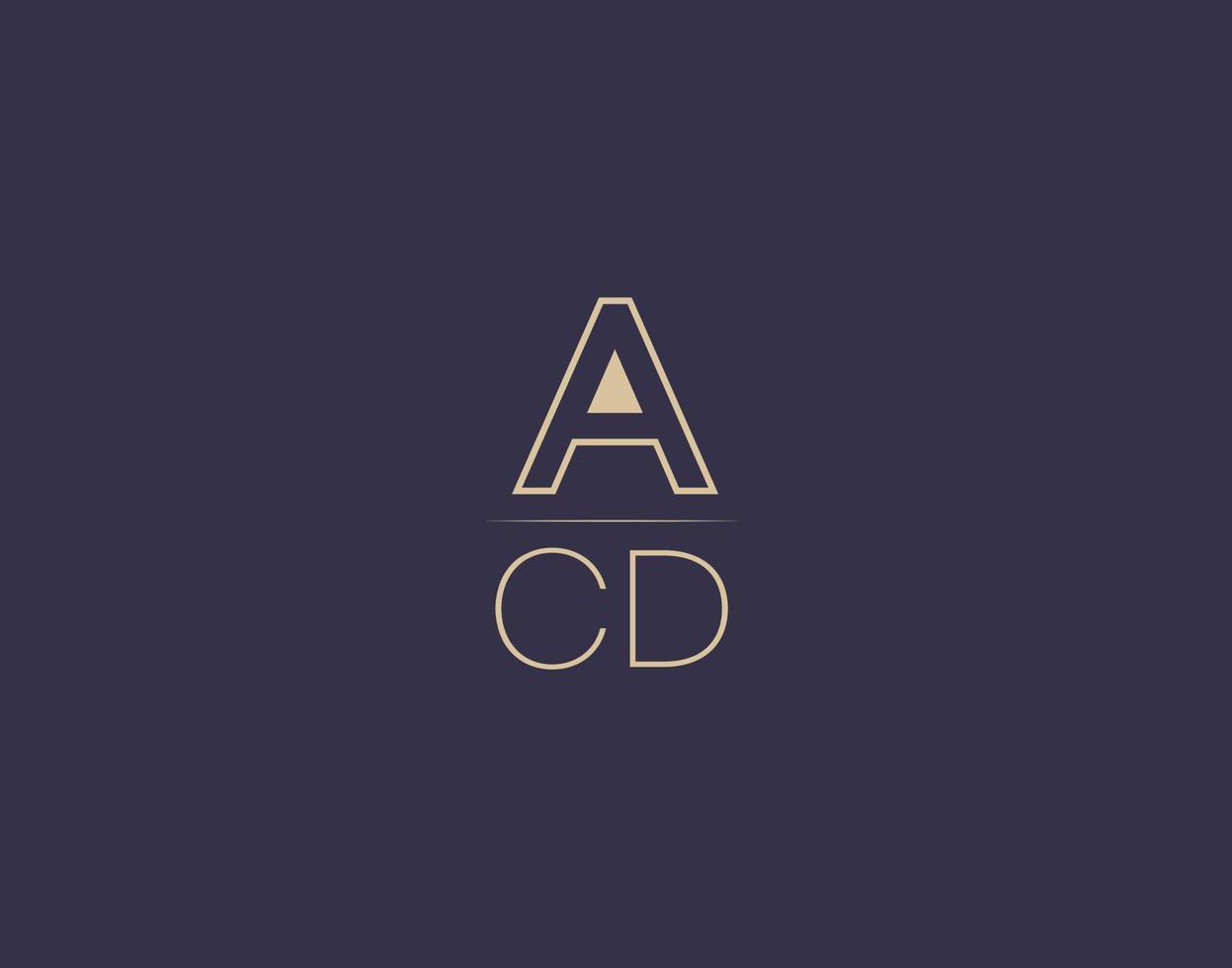 acd brief logo ontwerp modern minimalistische vector afbeeldingen