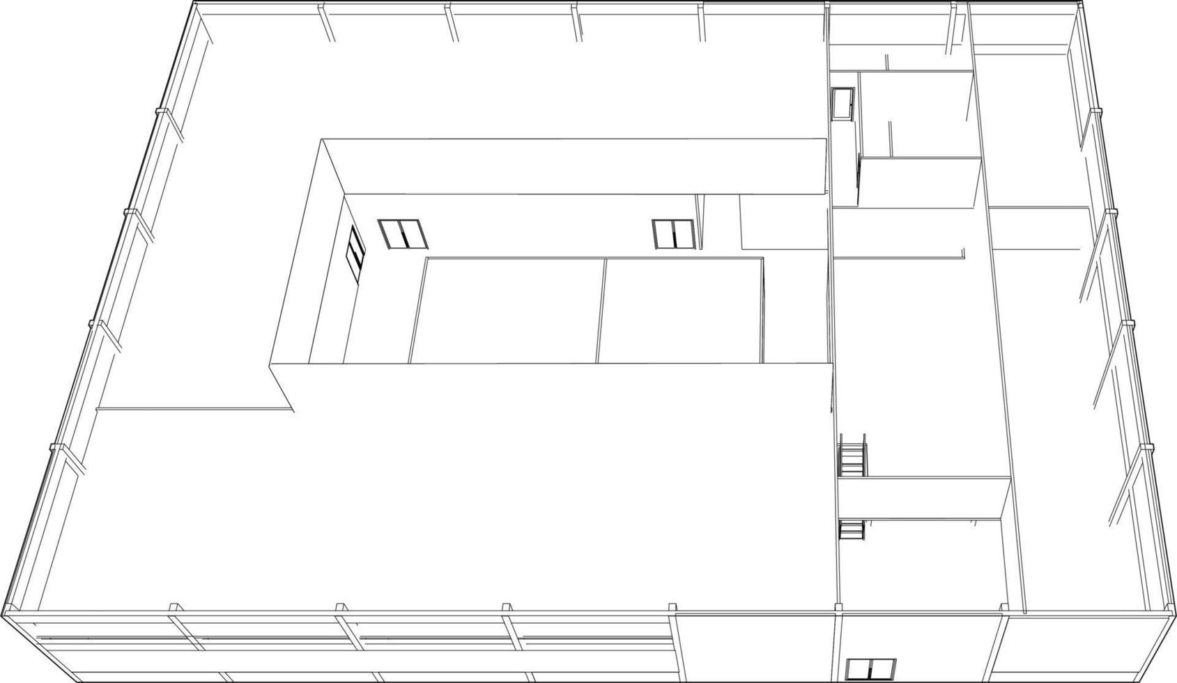 3d illustratie van gebouw project vector