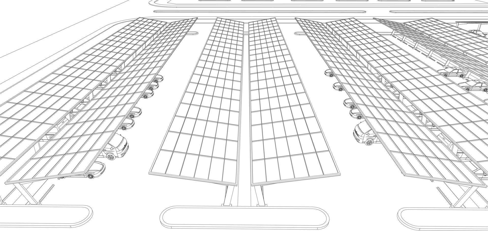 3d illustratie van gebouw project vector