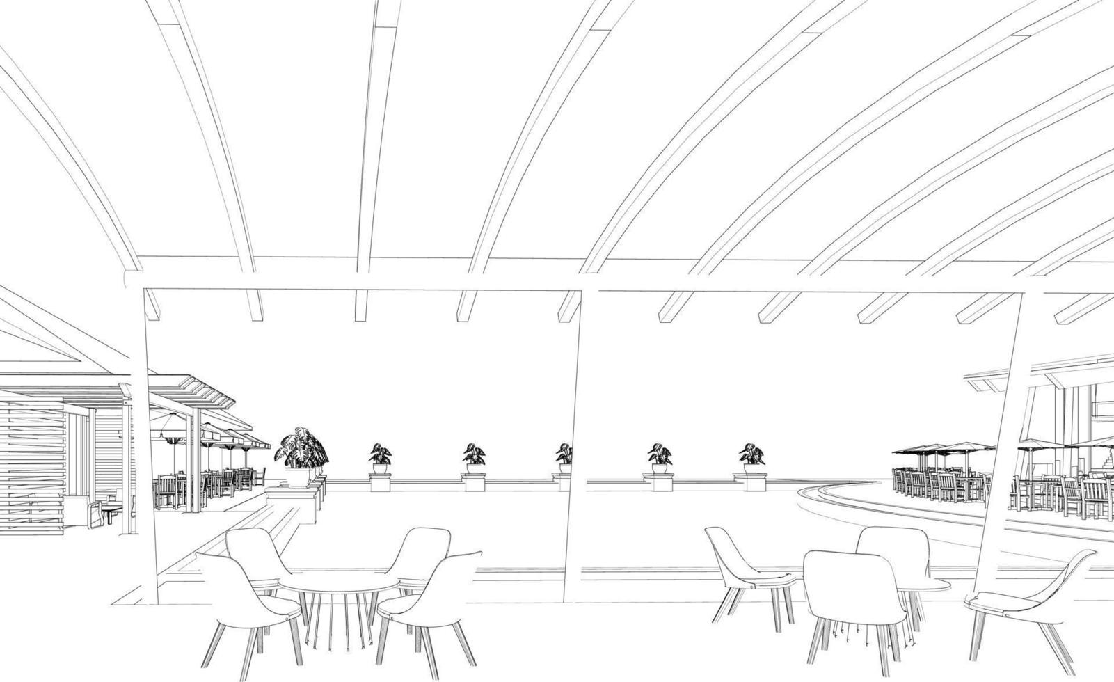 3d illustratie van koffie winkel vector