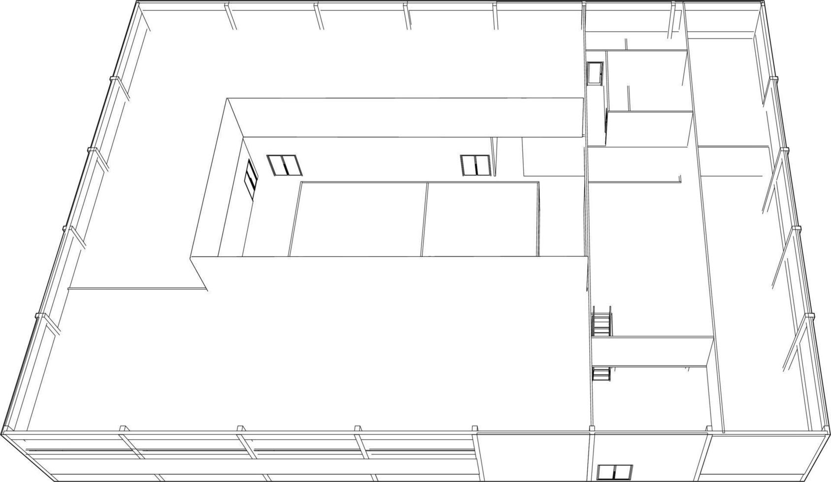 3d illustratie van gebouw project vector