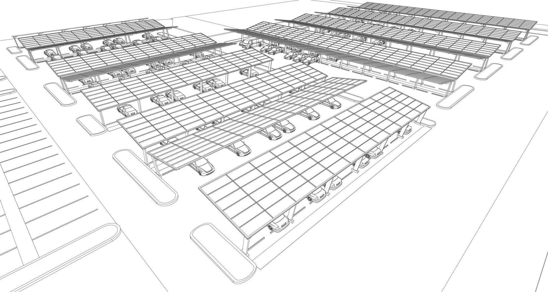 3d illustratie van gebouw project vector