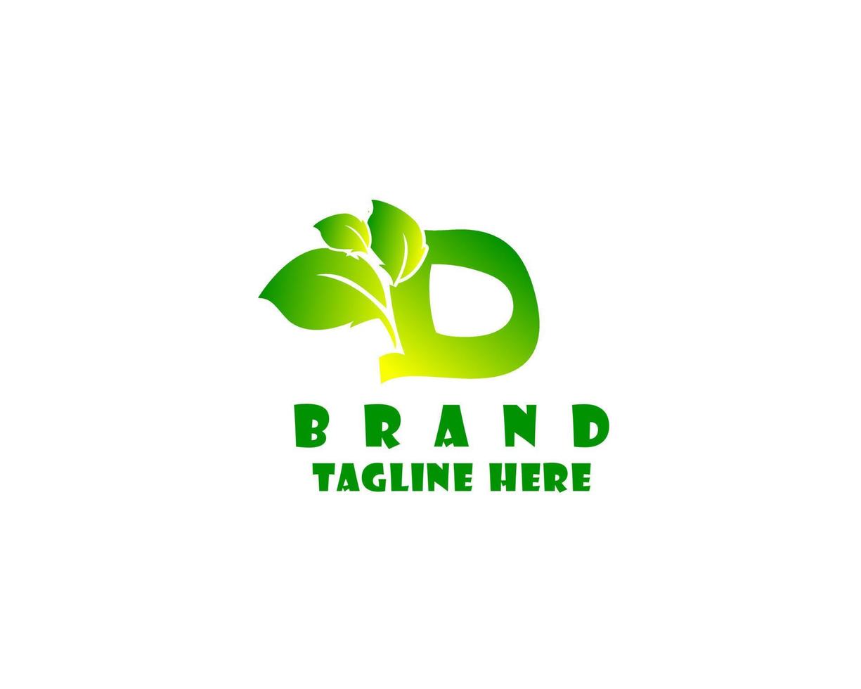 brief d blad logo geschikt voor landbouw thema, milieu thema, eerste thema, infographics en andere grafisch verwant middelen. vector
