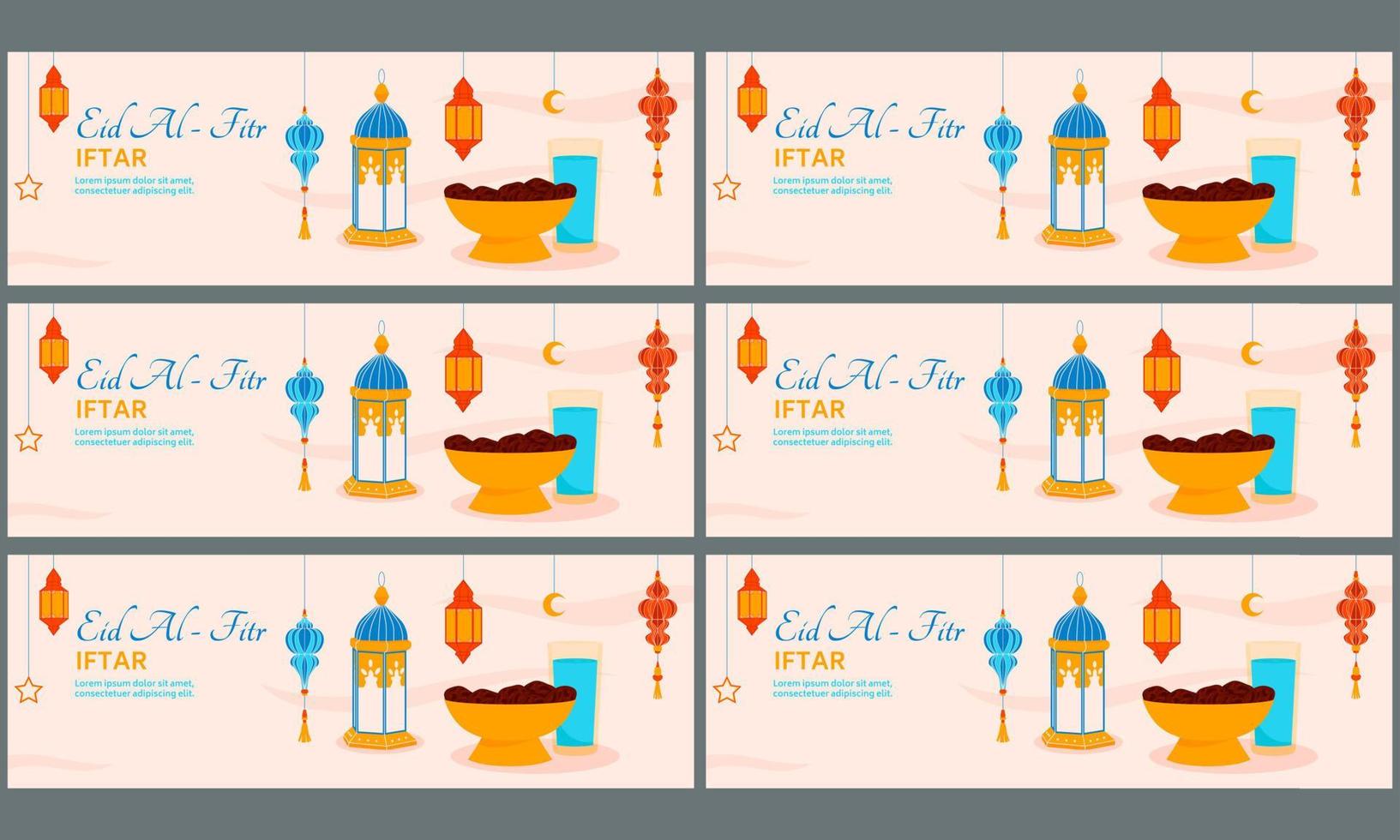 eid al fitr iftar banier sjabloon vector vlak ontwerp